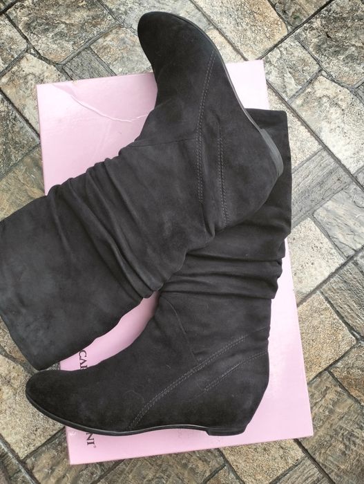 Замшеві фірмові чоботи 39р