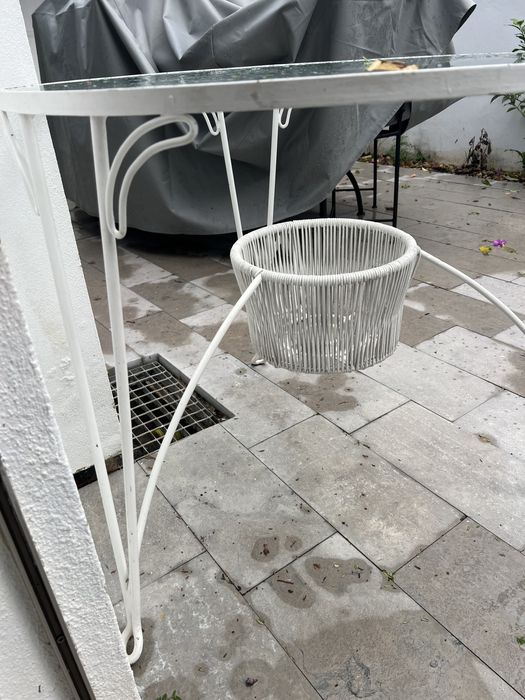 Mesa se jardim ferro e vidro