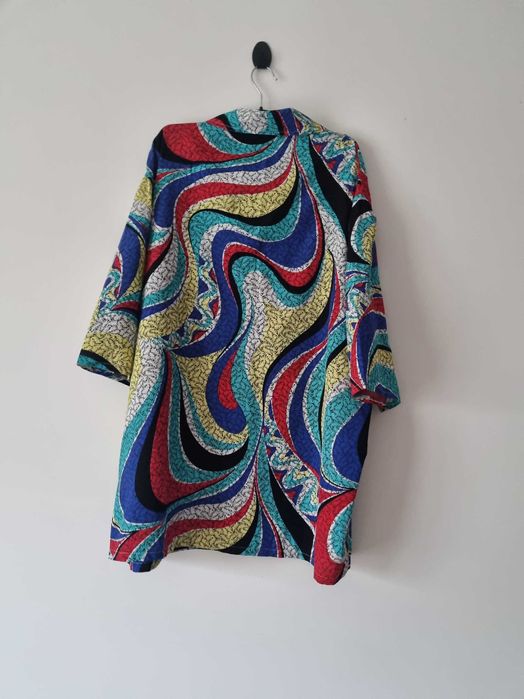 Kolorowa damska bluzka koszula z kołnierzem bluzka plus size oversize