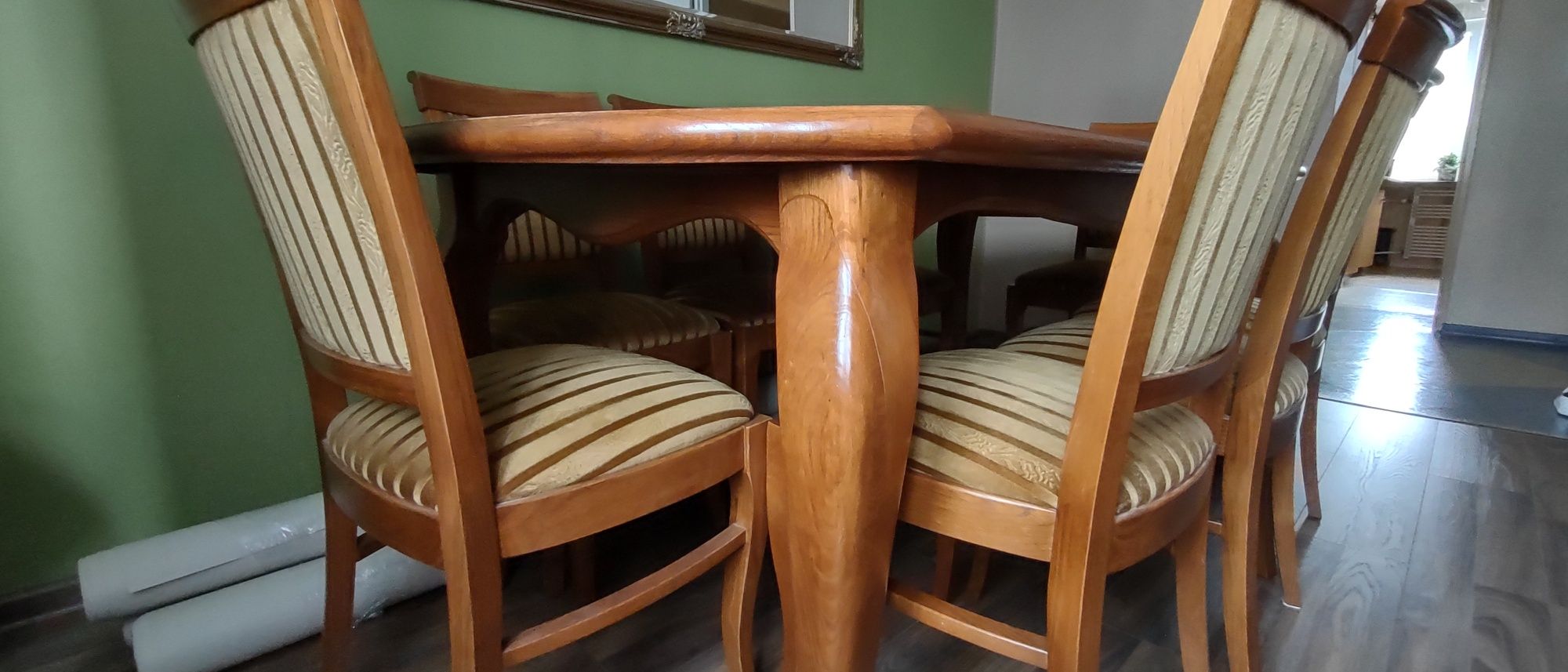 Komplet stół dębowy + krzesla