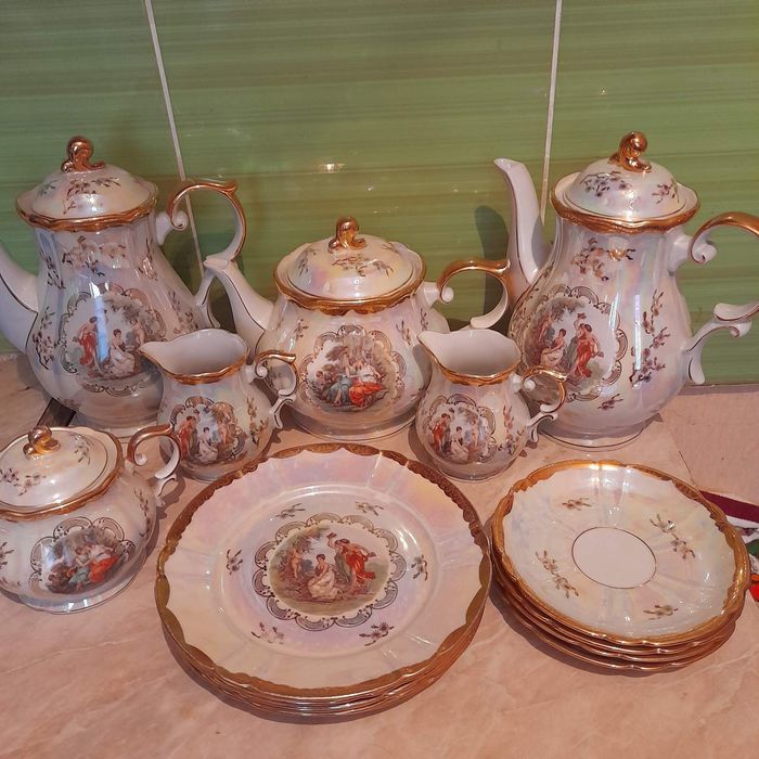 Немецкий фарфоровый сервиз Райхенбах Фортуна Fortuna Мадонна ГДР