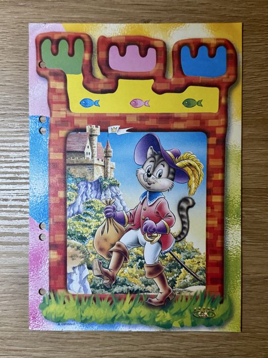 Karteczka do segregatora duża kot w butach