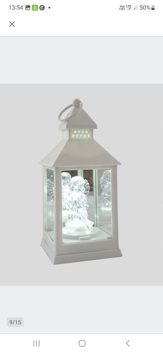 Lampion z aniołkiem świecący na Baterie na grób