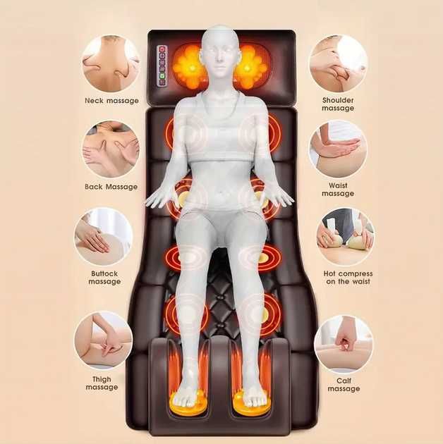 Масажна накидка крісло для тіла з вібрацією і підігрівом ShinyRosyLife