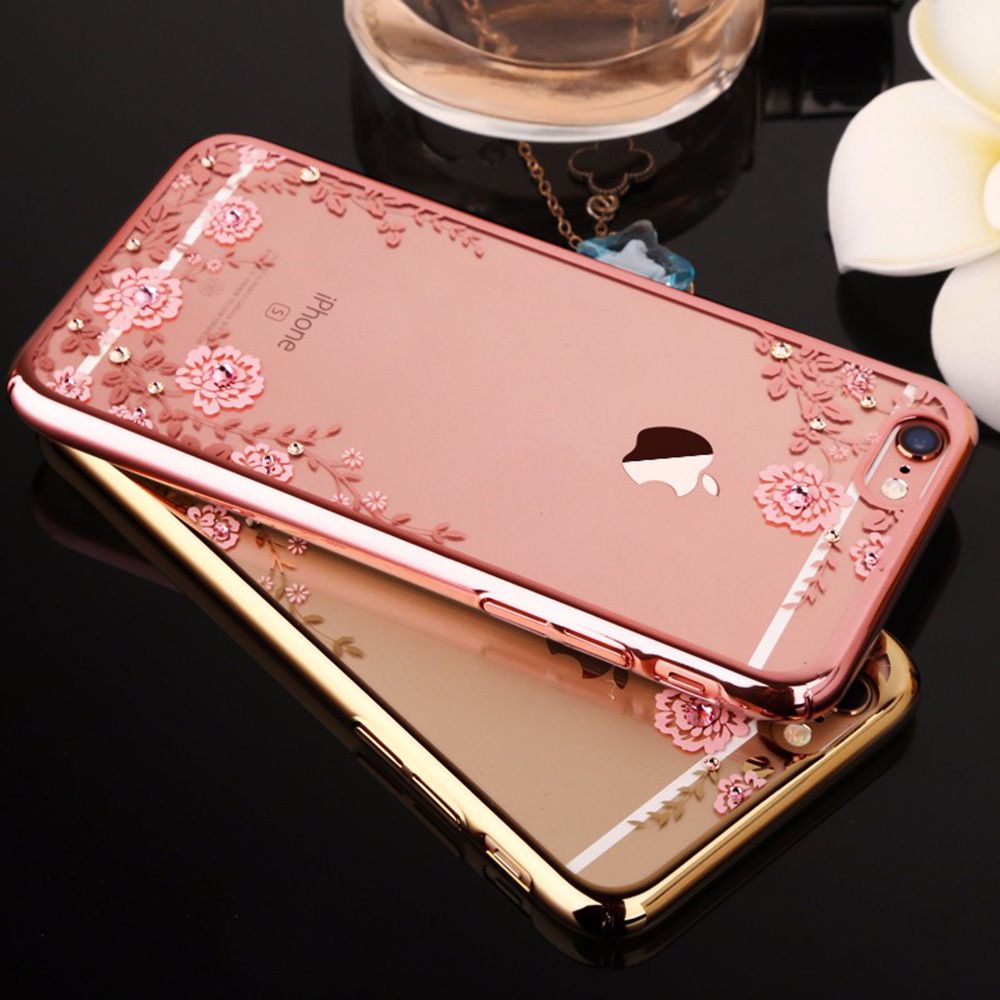 Back Case Diamond Flower Do Iphone 12 Pro Max Złoty Róż