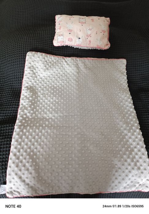 Zestaw dwustronny  poduszka i kołderka do wózka lub łóżeczka