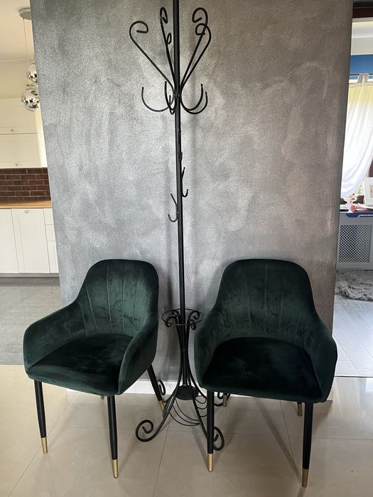 Krzesło kubełkowe zieleń butelkowa 2 sztuki