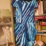 Niebieska z granatem sukienka letnia
