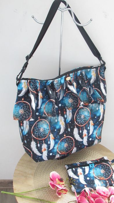 Promo!! Torebka Marzeń w Łapacze Snów z Falbanką Delux + kosmetczka Rę