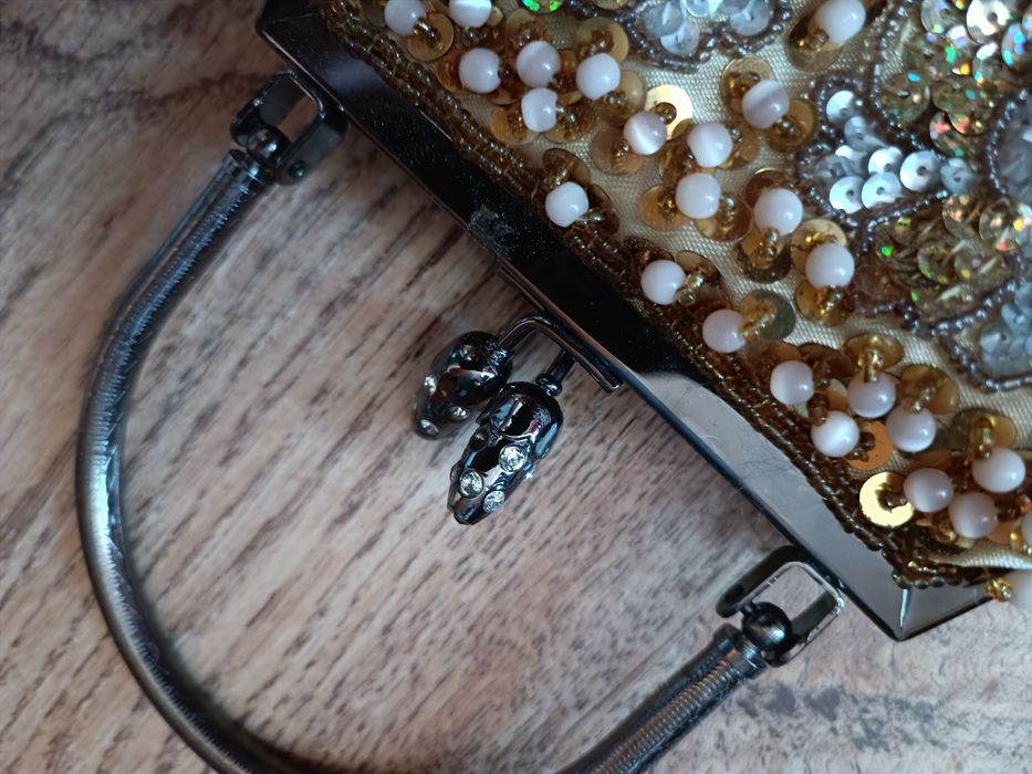 Luksusowa koktajlowa mała torebka wieczorowa  wizytowa weselna bankiet