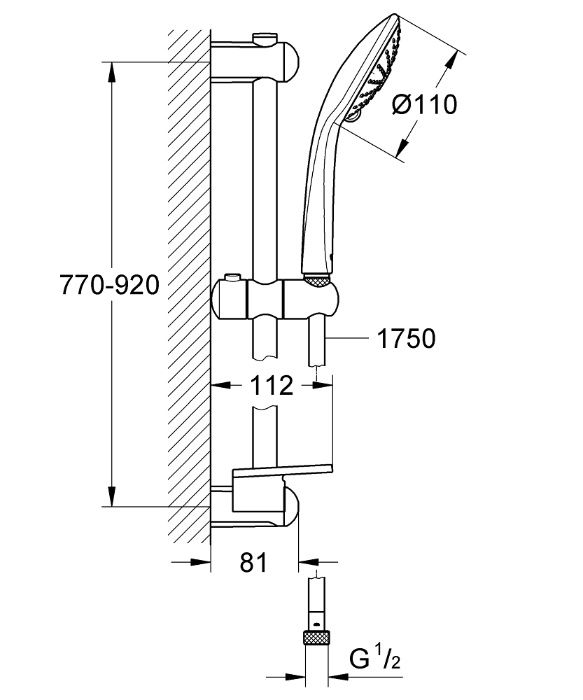 Grohe Euphoria zestaw prysznicowy 900 mm z drążkiem 3-str chrom Lublin