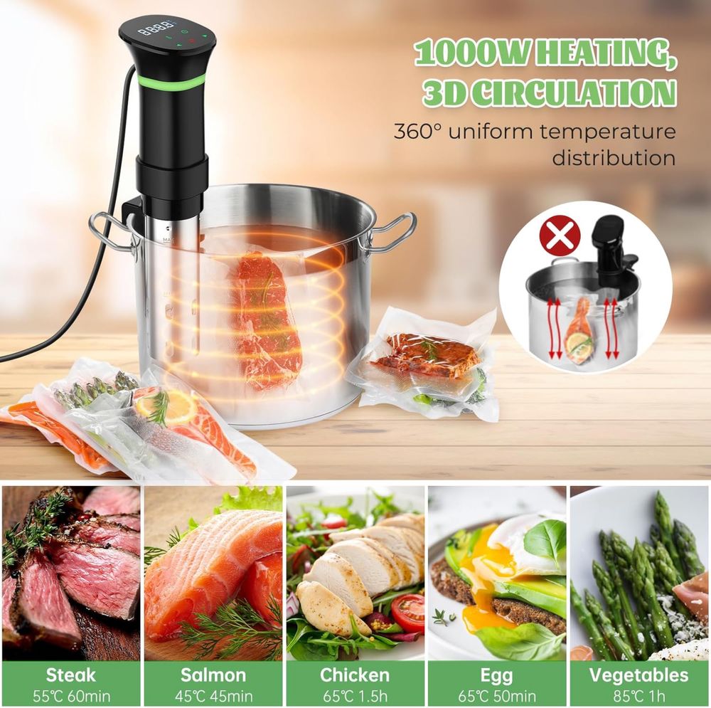 Maszyna Sous Vide Stick 1000W z Wyświetlaczem LCD Timer