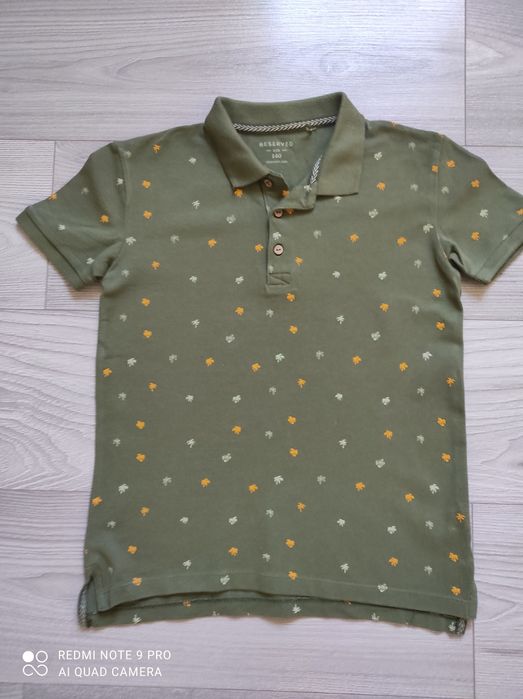 Polówka polo w palmy khaki reserved 140