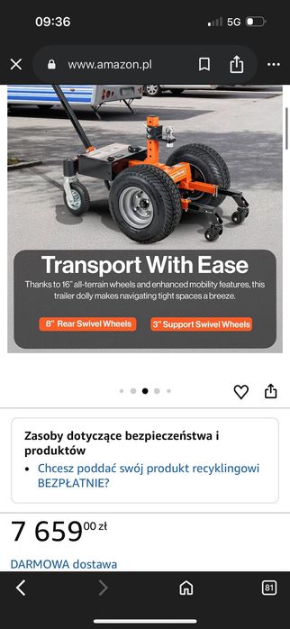 Robot wózek holowniczy do przyczep 3600 kg kempingu lodzie