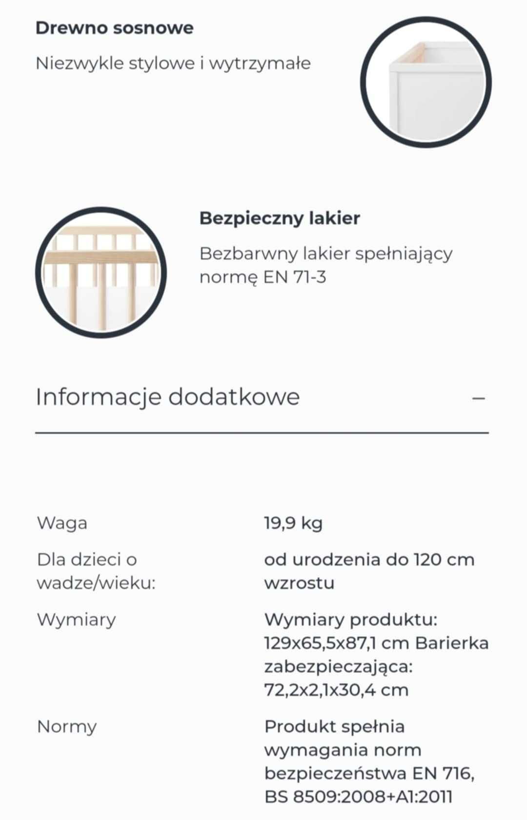 Łóżeczko dziecięce Kinderkraft Mia