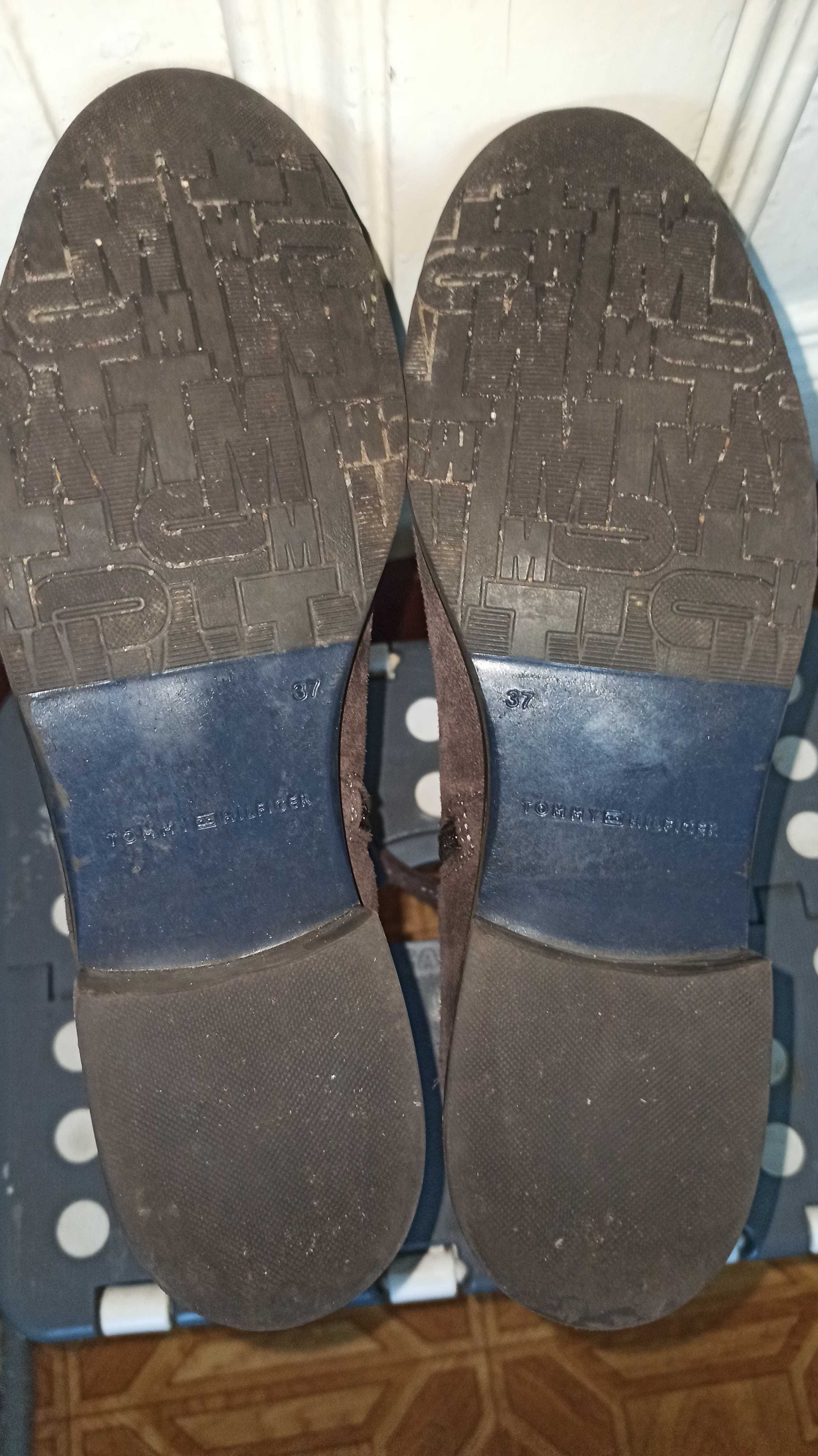 Botki damskie brązowe zamszowe Tommy Hilfiger rozmiar 37