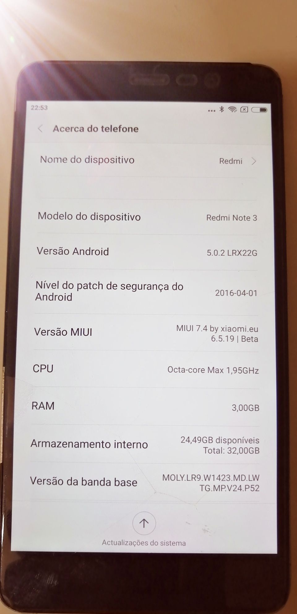 Xiaomi redmi note 3 ler discrição.