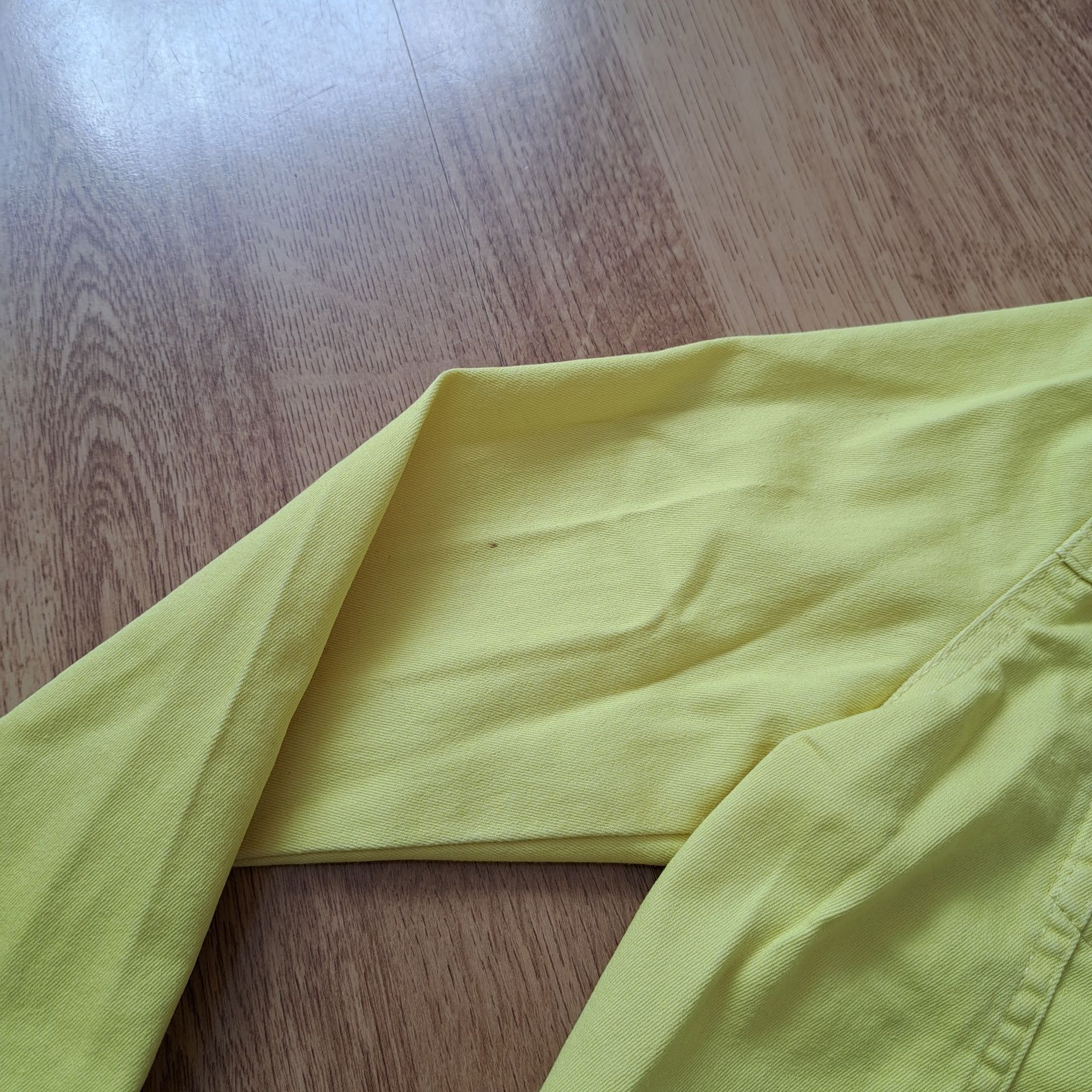 Śliczna dziewczęca żółta katana, kurtka jeansowa, H&M, rozmiar 140