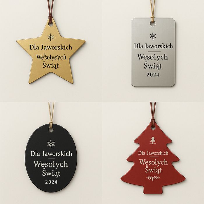 Personalizowane  swiateczne zawieszki z grawerem idealne na prezent