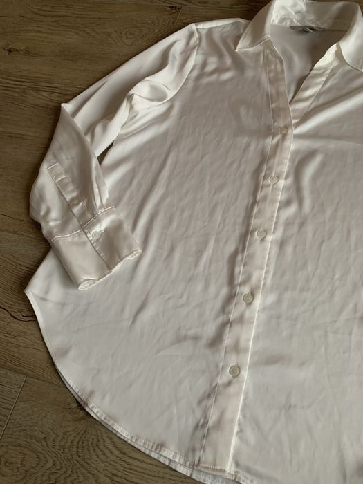 Biała lekka elegancka koszula na długi rękaw rozmiar M H&M