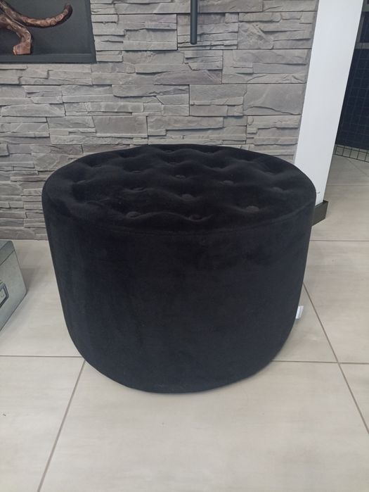 Pufa welurowa czarna 60cm x 40cm