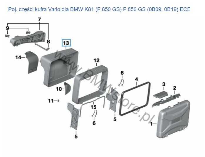 Dno kufra BMW , prawe F750,850,1200,1250 GS