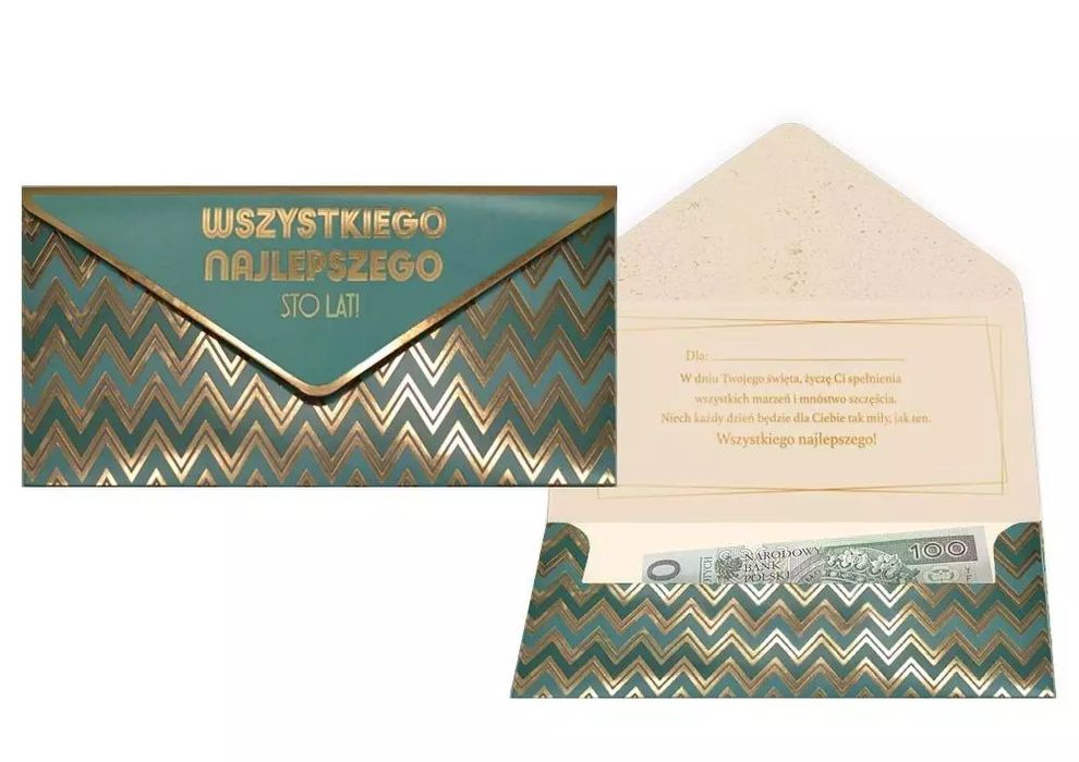 Koperta podarunkowa Wszystkiego najlepszego. Kukartka