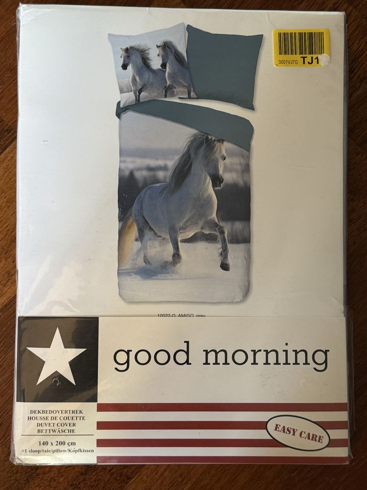 NOWY Komplet pościeli good morning konie poszewka z końmi prezent