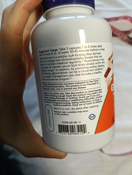 Glucomannan Now, 180 tabletek! z korzenia Dziwidła Riviera