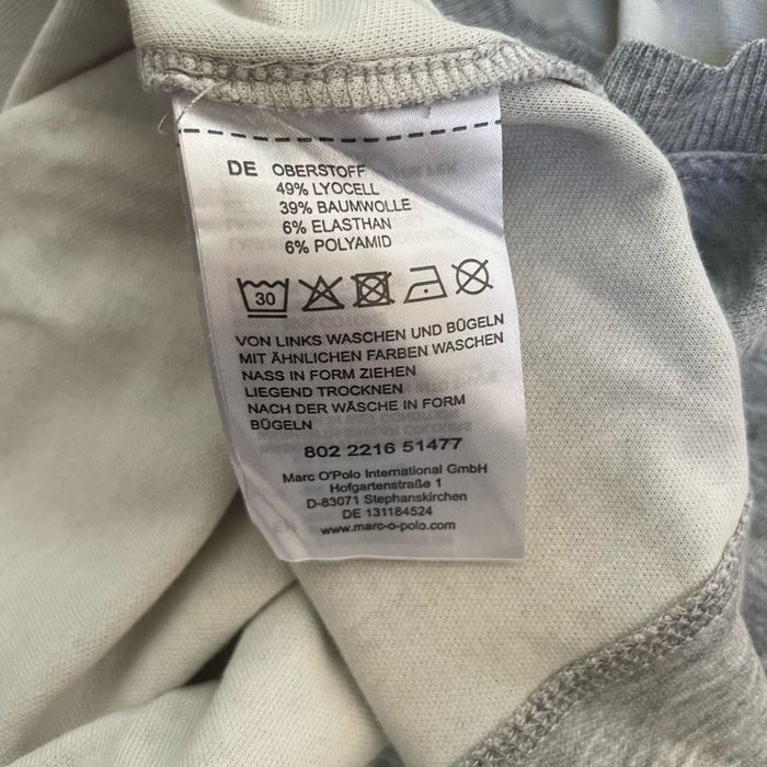Marc O'Polo Koszulka na Długi Rękaw Damska Wygodna Szara Rozmiar S