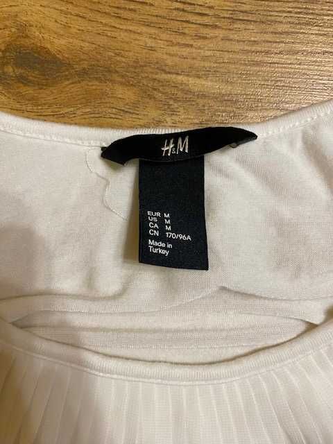 Biała bluzka damska na ramiączkach marki H&M rozmiar M