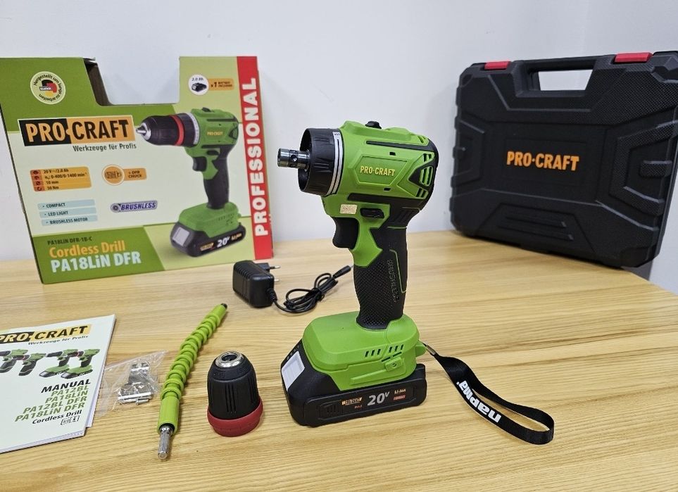 Шуруповерт 50Нм Бесщеточный ProCraft Съёмный патрон Гарантия 36мес