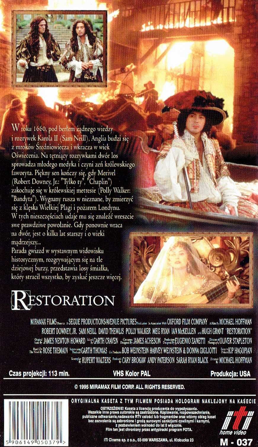 Oświecenie Restoration Robert Downey Jr Meg Ryan VHS