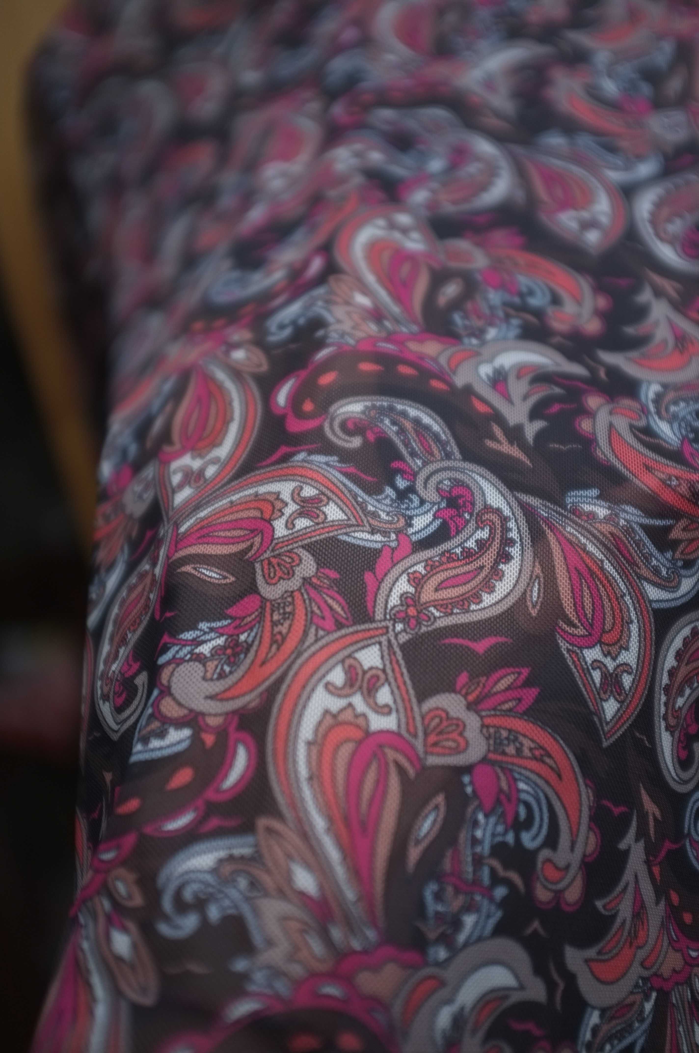 półprzezroczysty golf mesh B. Copenhagen orientalny Paisley siateczka