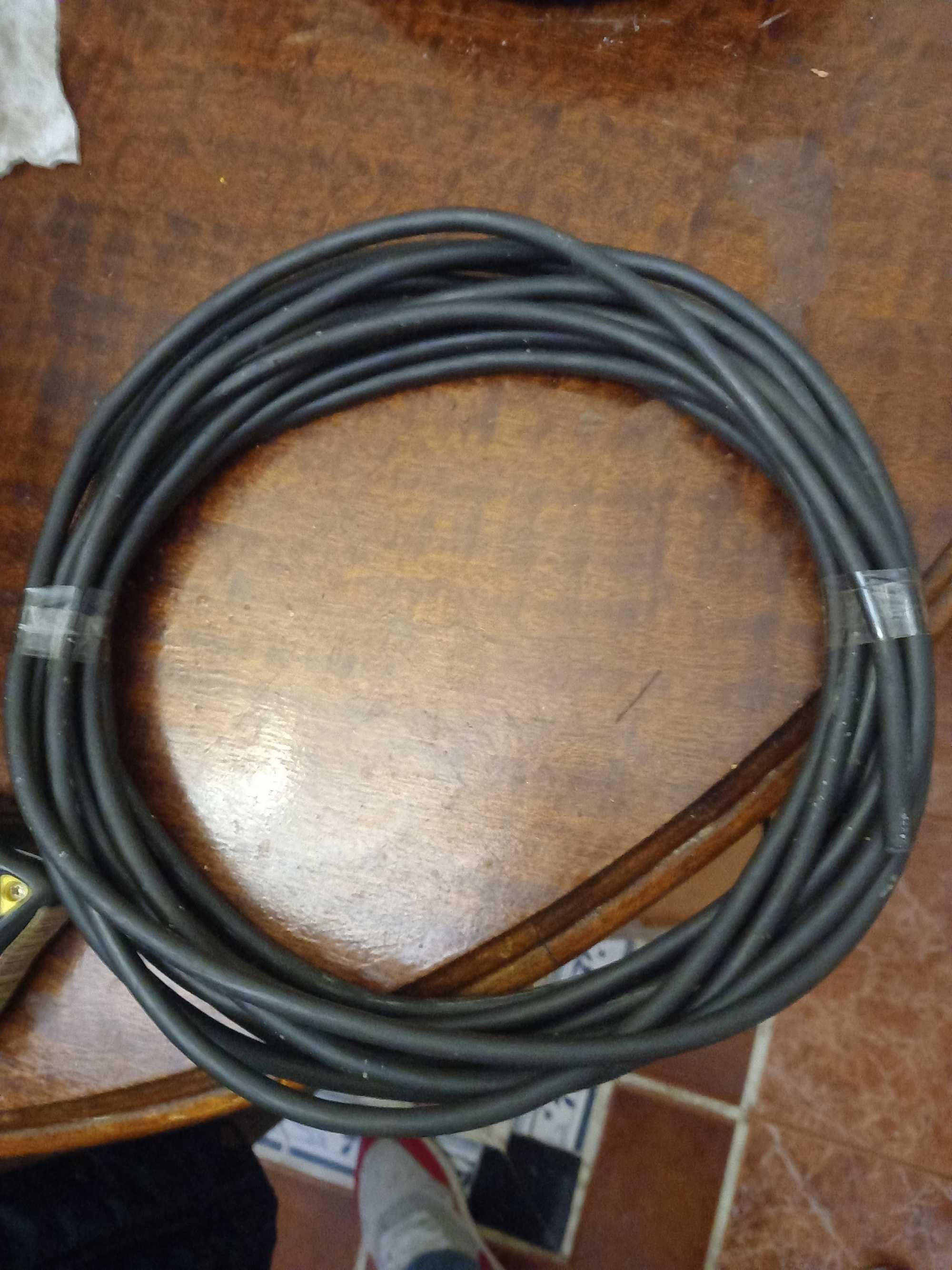 cabos 2 fios castanho e azul extenção guitarra colunas varias ligações