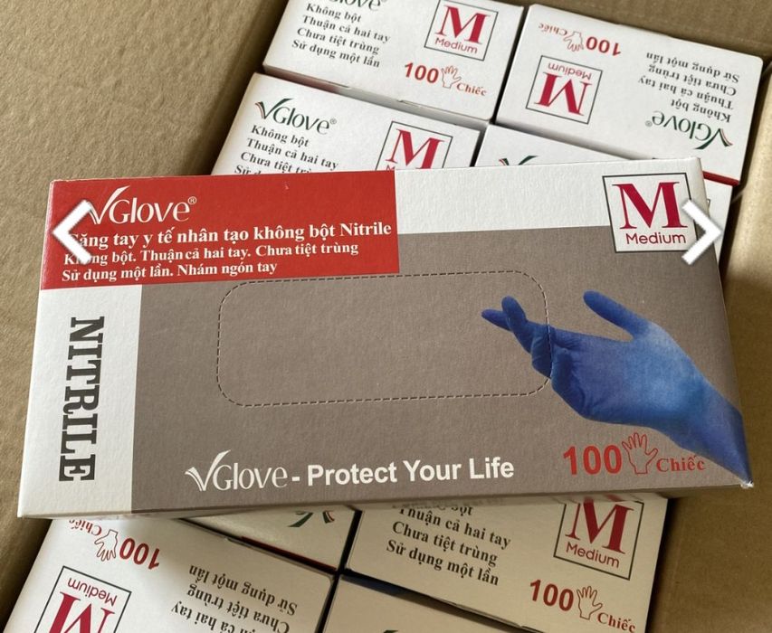 Рукавиці нітрилові Vglove.  Рукавички медичні