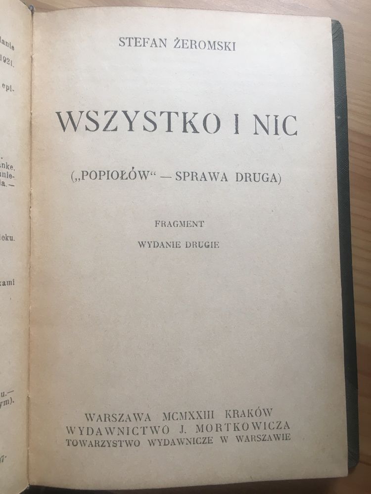 Wszystko i nic Stefan Żeromski 1923