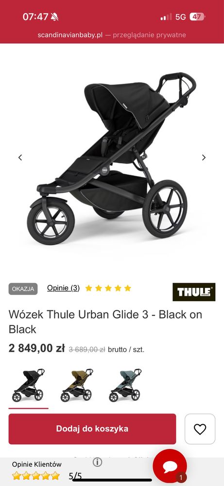 Thule urban glide na gwarancji