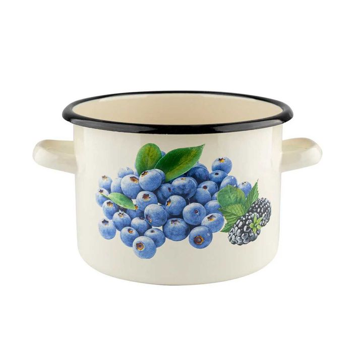 Garnek Emaliowany Borówka 4,5 l - 20 cm Na indukcję, Gaz