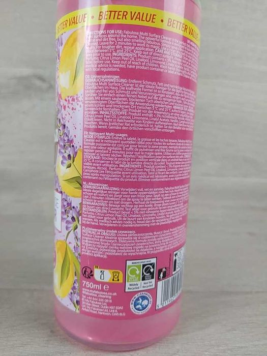 Fabulosa Uniwersalny spray czyszczący Lemon Lavender 750 ml