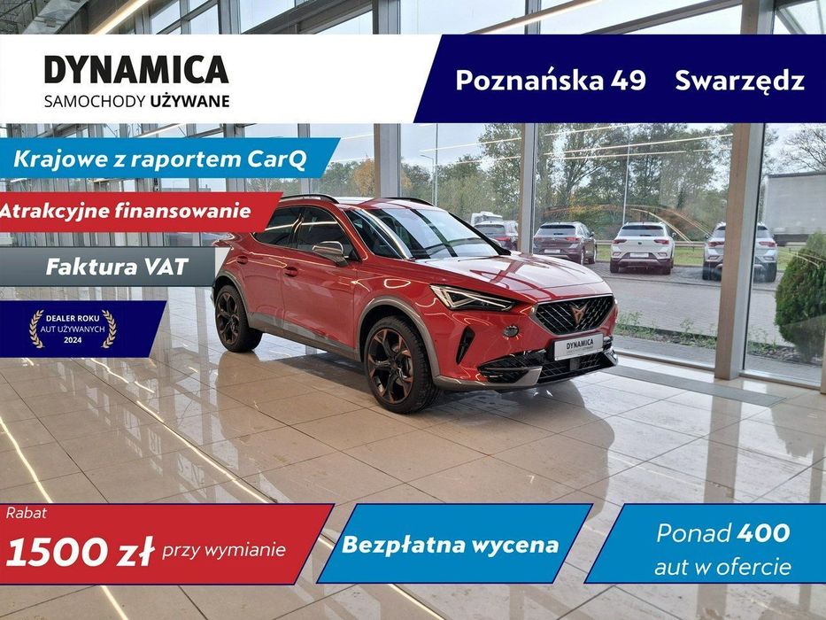 Cupra Formentor 2.0TSI 190KM DSG 4drive 2024 r., salon PL, f-a VAT, gwar. fabryczna