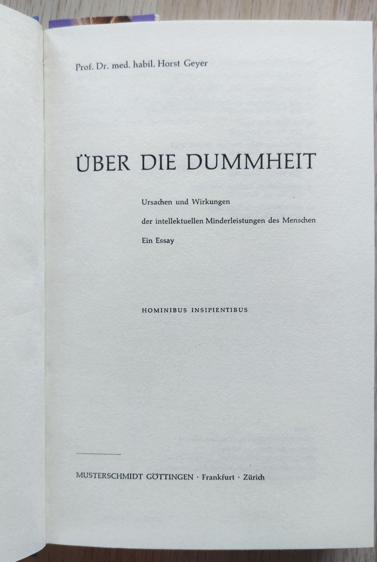 Über die Dummheit - Horst Geyer (o głupocie) język niemiecki