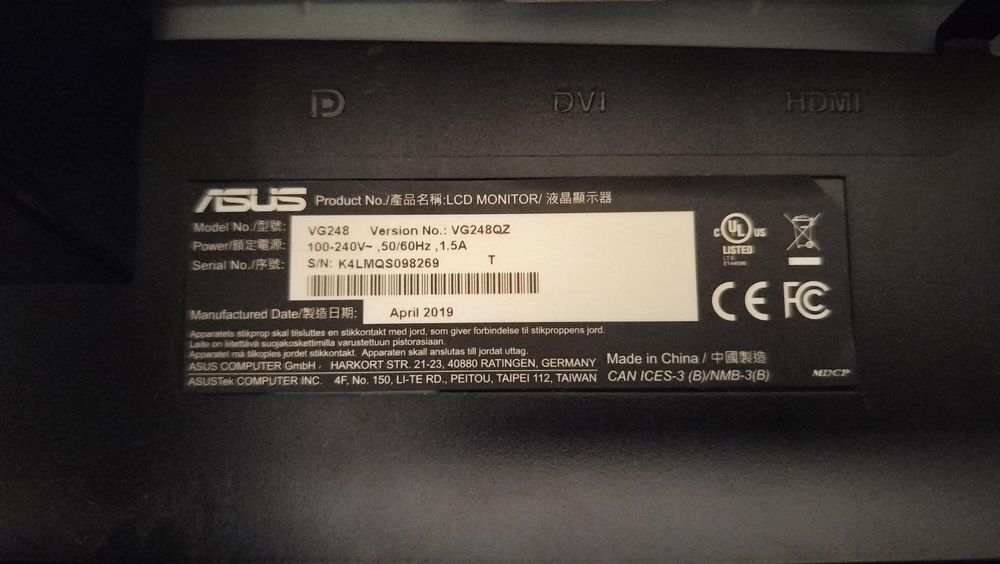 Asus - Monitor VG248QZ 24" FHD 144Hz