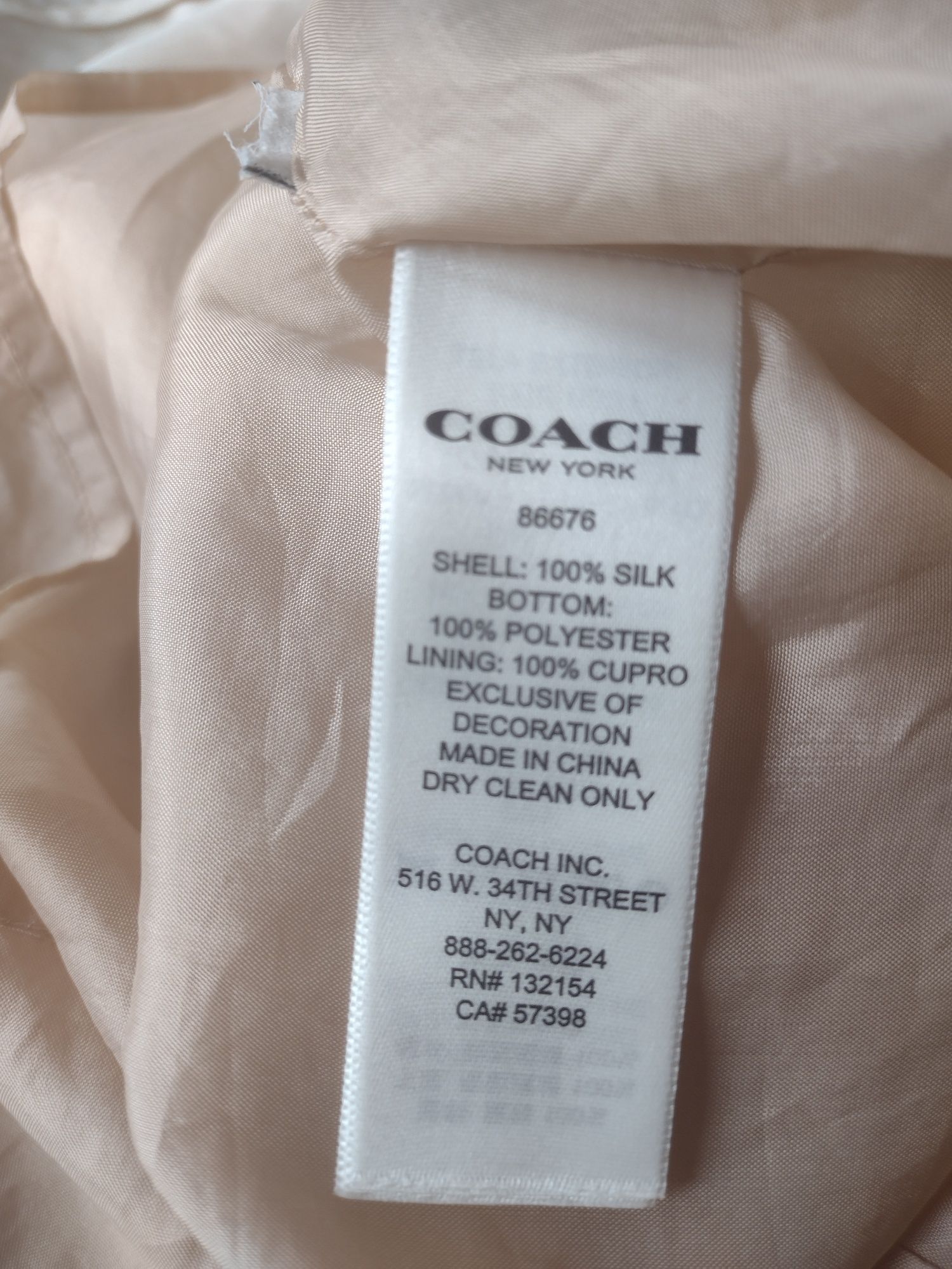 Jedwabna sukienka - Coach roz XS