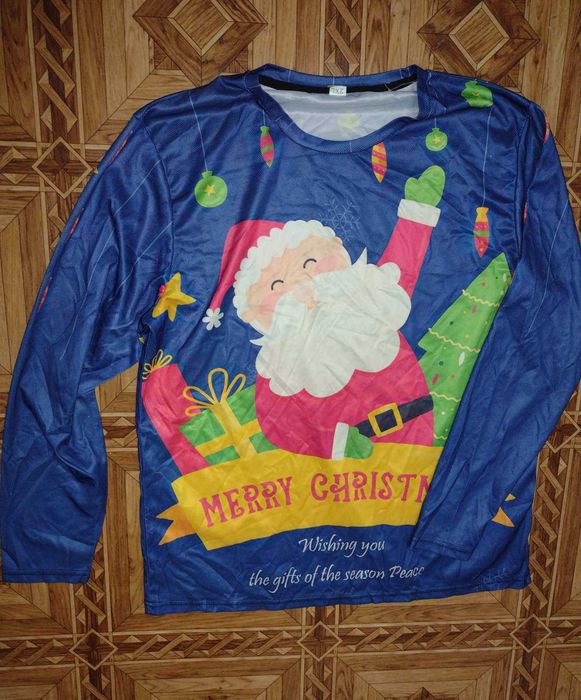 Кофта с новорічним принтом новорічна новогодняя