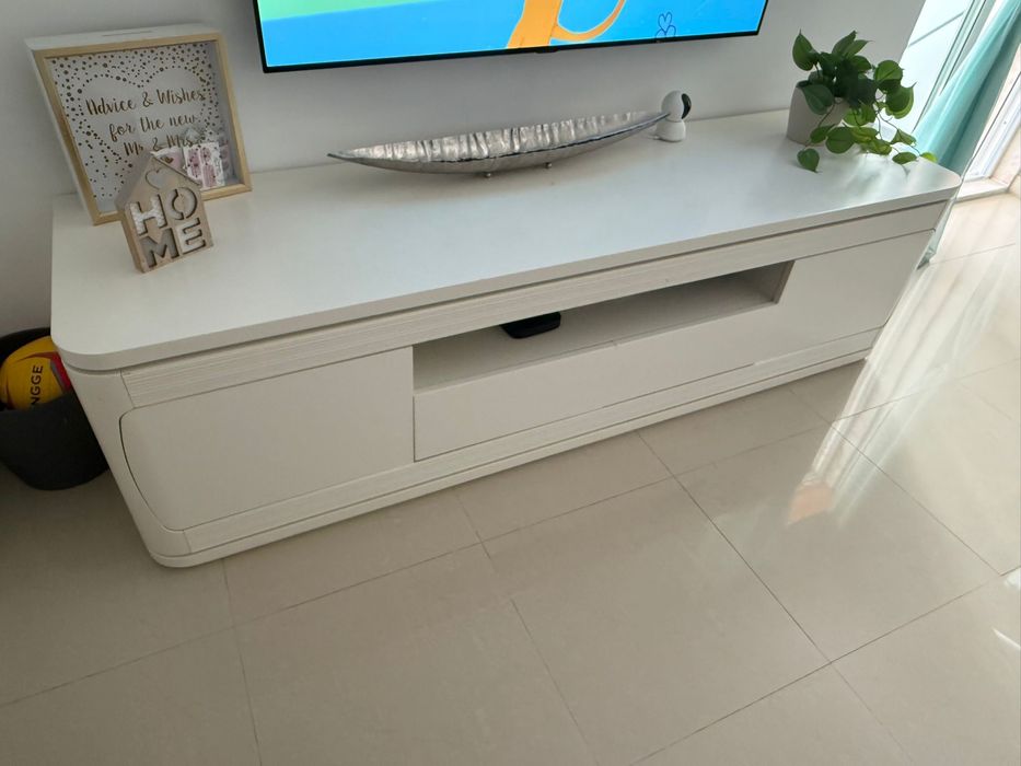 Móvel TV Branco Madeira Maciça