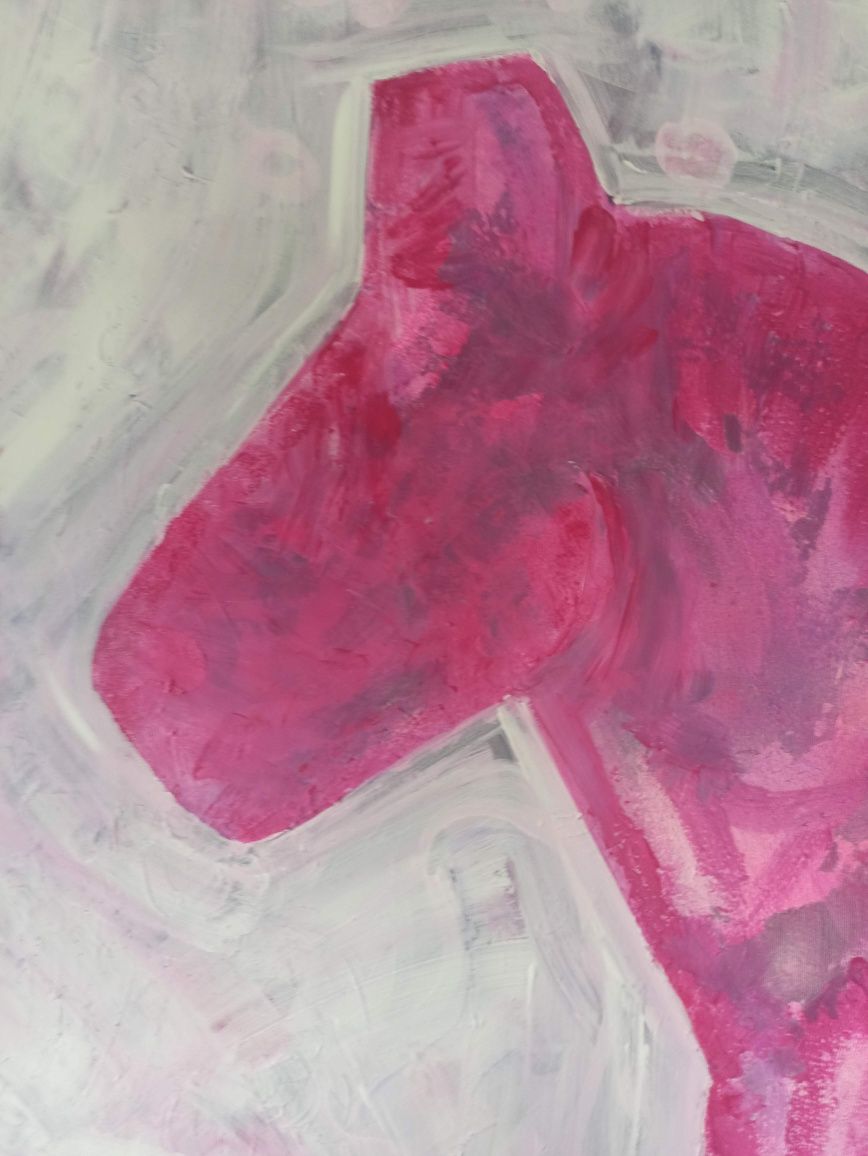 Obraz Akryle Konik różowy technika tekstura akryle