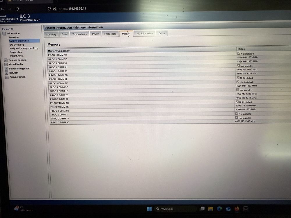Serwer HP Proliant 380 G7 2x6C 40GB RAM 2x146GB SAS