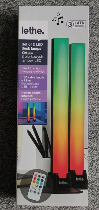 Lampki biurkowe RGB gamingowe Lethe