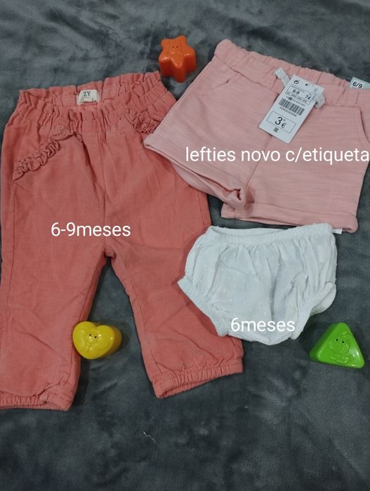 Lote calças bebe menina 3-12M